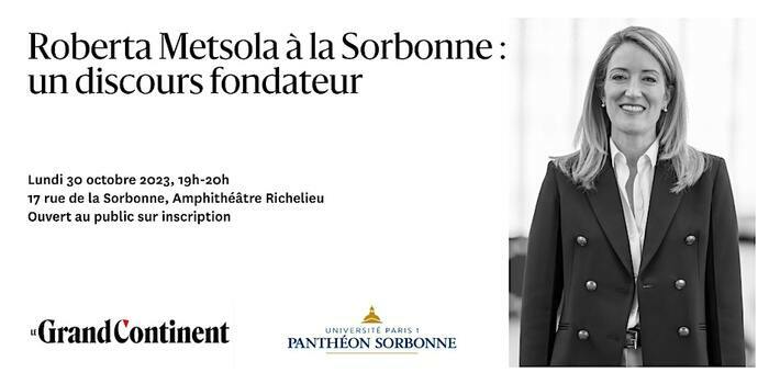 , Roberta Metsola à la Sorbonne : un discours fondateur Université de la Sorbonne Paris